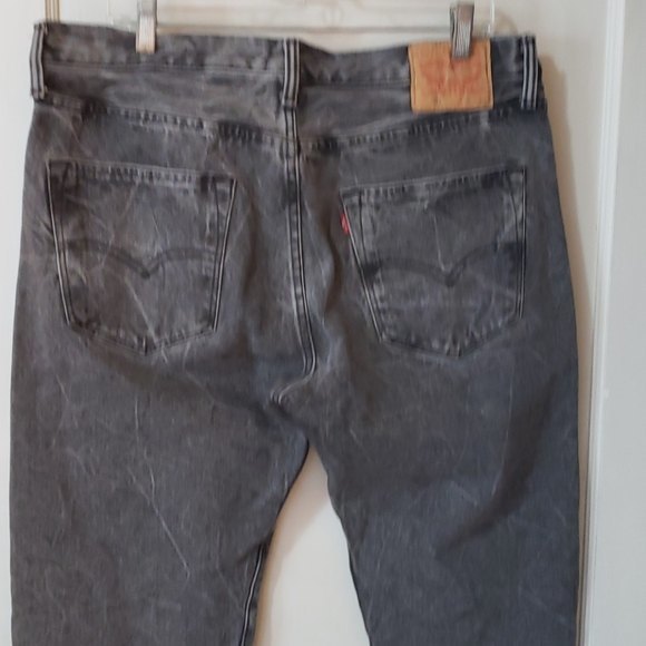LEVI'S  501 Black Gray Stonewash Jeans 36x34 - Picture 8 of 10